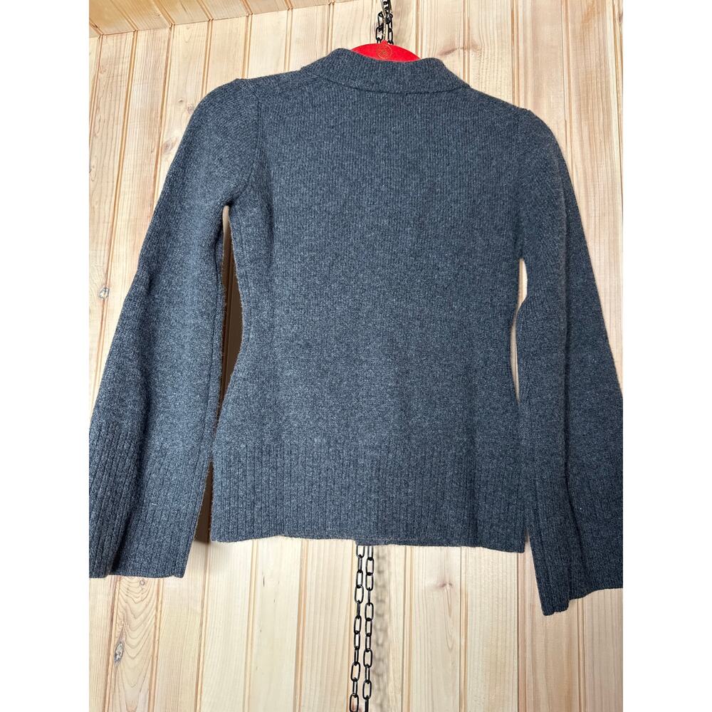 NWOT J.Crew Milano Stitch Cinched Waist Cardigan Gray Lambswool Rustic Size XXS - Picture 6 of 8